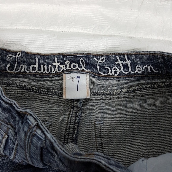 Industrial Cotton Jean Skirt Raw Hem/Unhemmed Sz 7 - Picture 5 of 8